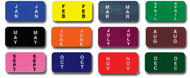 Color Coded Filing Labels – Month End Tab – Reynolds Compatible