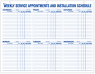 Weekly Service Appointments and Installation Schedule