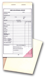 Used Car Appraisal Form – 2 part