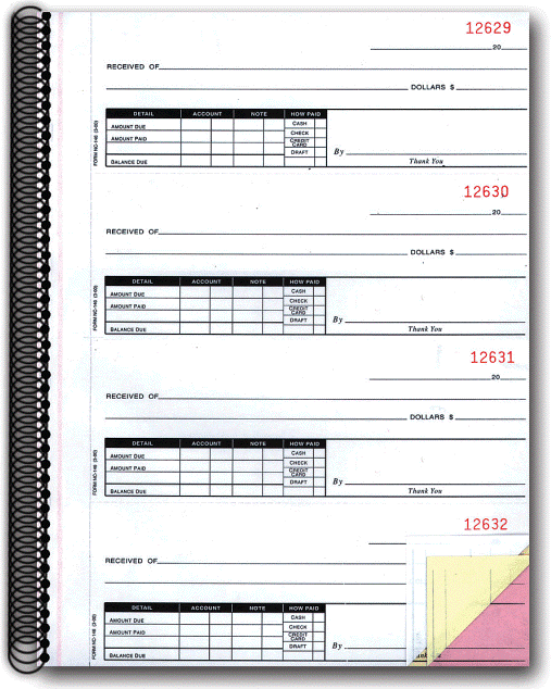 cash receipt books 3 part autoformscom