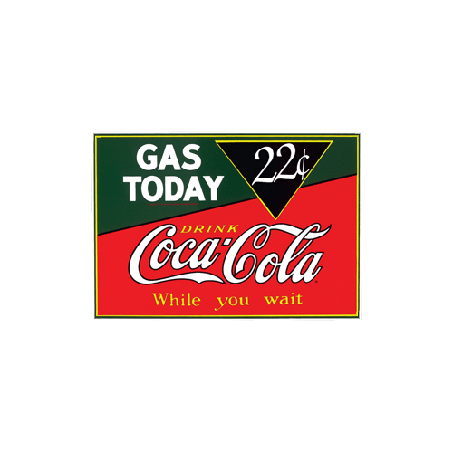 Coca-Cola Gas Today Porcelain Refrigerator Magnet